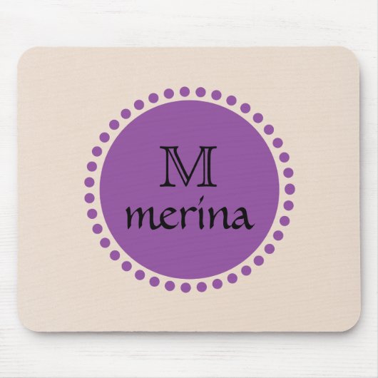 Monogram Lila Gold Circle Mousepad (Vorne)