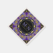 Monogram Lila Gold Diamond Lace Einzigartige Hochz Serviette (Ecke)