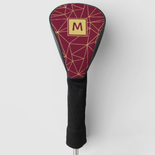 Monogram Lila Gold Geometric Abstrakt Pattern Golf Headcover