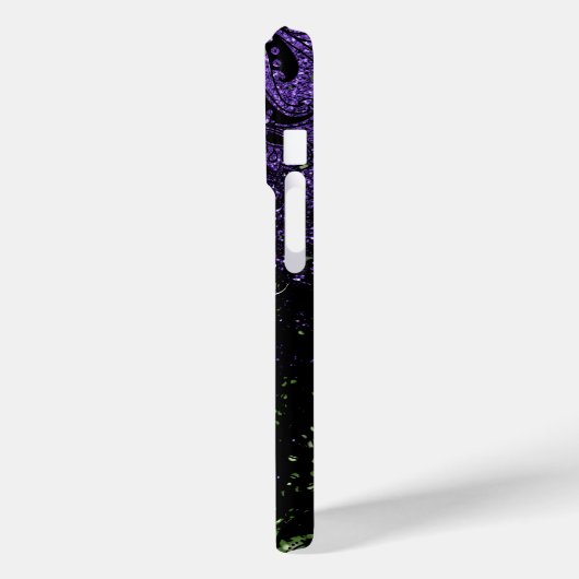 Monogram Lila & Green Glitzer Case-Mate iPhone Hülle (Rückseite / Links)