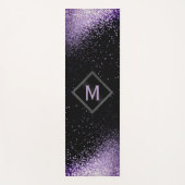 Monogram Lila Imitat Glitzer Yogamatte (Vorderseite)