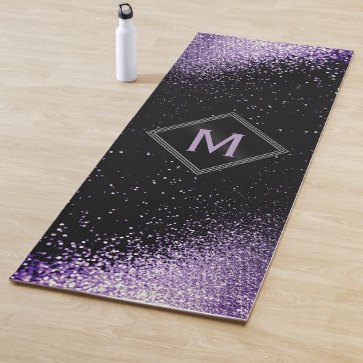 Monogram Lila Imitat Glitzer Yogamatte (Beispiel)