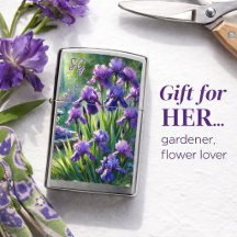 Monogram Lila Irises Zippo Lighter