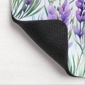 Monogram Lila Lavendel Blumenfeld Mousepad (Ecke)