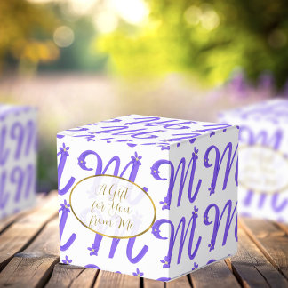 Monogram Lila Letter M Initial White Gevor Boxes Geschenkschachtel