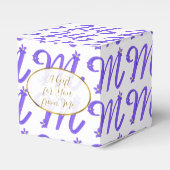 Monogram Lila Letter M Initial White Gevor Boxes Geschenkschachtel (Vorderseite)