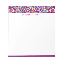 Monogram Lila Mandala Colorful Notepad Notizblock