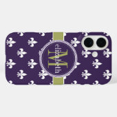 Monogram lila Olive Green White Lilie Case-Mate iPhone Hülle (Rückseite (Horizontal))