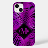Monogram Lila Palm Case-Mate iPhone Hülle (Rückseite)