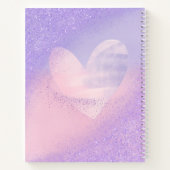 Monogram Lila Pink Gradient Heart Notebook Notizblock (Rückseite)