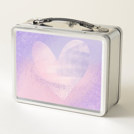 Monogram Lila Pink Gradient Heft Lunchbox (Rückseite)