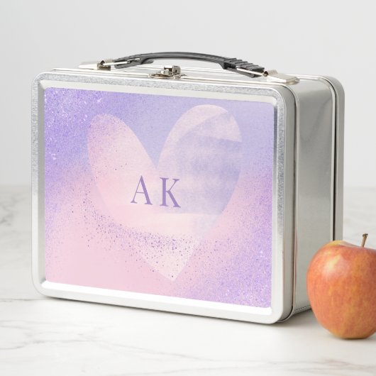 Monogram Lila Pink Gradient Heft Lunchbox (Beispiel)