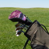 Monogram Lila Pink und Gold Agate Geode Golf He Headcover (In SItu)