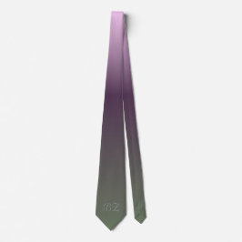 Monogram Lila Plum Green Ombre verblasst Krawatte