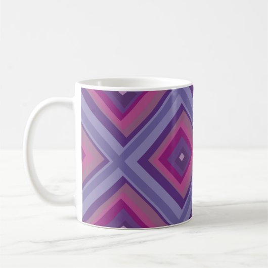 Monogram Lila rosa, rosafarbenes Muster Kaffeetasse (Links)
