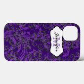 Monogram Lila Schwarz-weiß Wirbel iPad Air Hüllen (Rückseite (Horizontal))