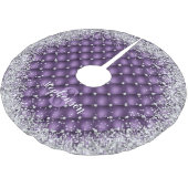 Monogram Lila Tufond Diamond Silver Glitzer Glam Polyester Weihnachtsbaumdecke (Schrägansicht)