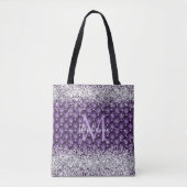 Monogram Lila Tufond Diamond Silver Glitzer Glam Tasche (Vorderseite)