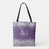 Monogram Lila Tufond Diamond Silver Glitzer Glam Tasche (Rückseite)