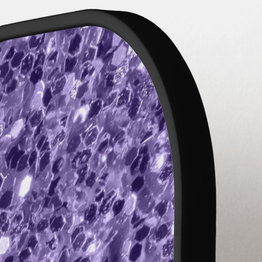 Monogram, lila Ultra-violetter Glitzer Pickleball Schläger (Linke Seite)