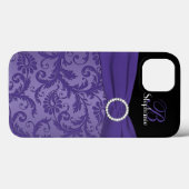 Monogram Lila und Black Damask iPad Air Hüllen (Rückseite (Horizontal))