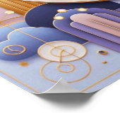 Monogram Lila und Gold Wall Art Poster (Ecke)