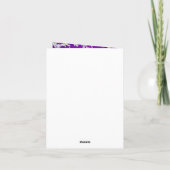 Monogram Lila und SilberDamaske Dankeschön Karte (Rückseite)