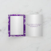 Monogram Lila und SilberDamaske Dankeschön Karte (Innenseite)