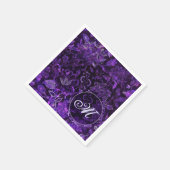 Monogram Lila Vintag Floral Napkins Serviette (Ecke)
