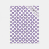 Monogram Lila White Trendy Fun Polka Dot Muster Fleecedecke (Vorderseite)