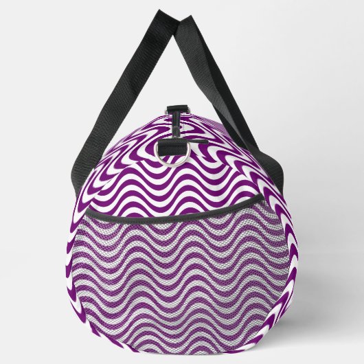 Monogram Lila White Wavy Stripes Psychedelic Duffle Bag (Rechts)