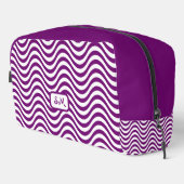 Monogram Lila White Wavy Stripes Psychedelic Waschbeutel (Rechte Ecke)