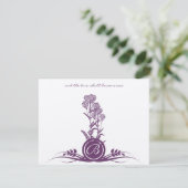 Monogram Lila Wild Blume Wedding RSVP (Stehend Vorderseite)