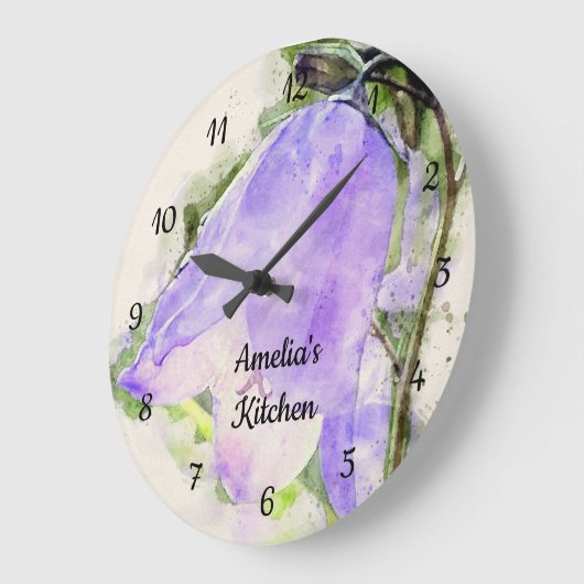 Monogram Lila Wilfdlower Kitchen Große Wanduhr (Winkel)