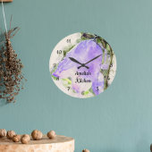 Monogram Lila Wilfdlower Kitchen Große Wanduhr