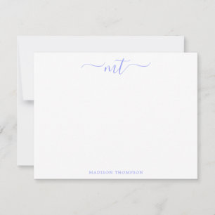 Monogram Lilac Lavender Personalisiert Stationery Mitteilungskarte