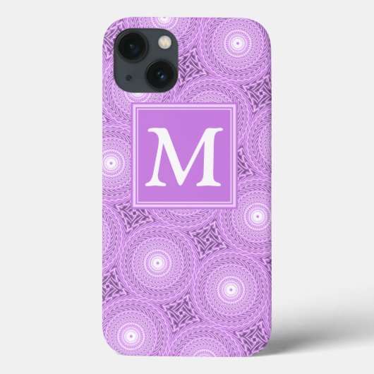 Monogram-lilac-lila Kreise Muster Case-Mate iP iPhone Hülle (Rückseite)