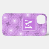 Monogram-lilac-lila Kreise Muster Case-Mate iP iPhone Hülle (Rückseite (Horizontal))