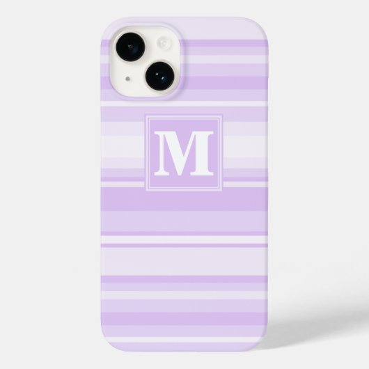Monogram-Lilastreifen Case-Mate iPhone Hülle (Rückseite)