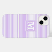Monogram-Lilastreifen Case-Mate iPhone Hülle (Rückseite (Horizontal))