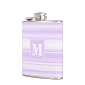 Monogram-Lilastreifen Flachmann (Links)