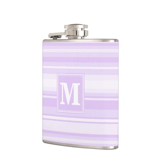 Monogram-Lilastreifen Flachmann (Links)