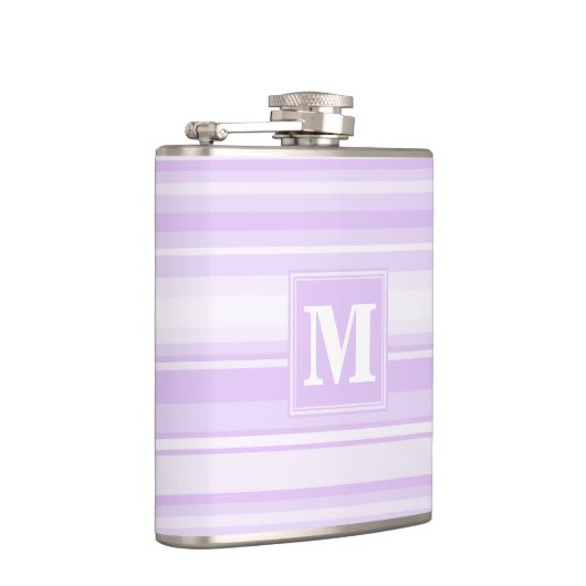 Monogram-Lilastreifen Flachmann (Rechts)