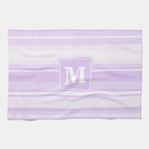 Monogram-Lilastreifen Geschirrtuch