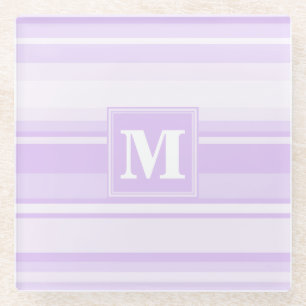 Monogram-Lilastreifen Glasuntersetzer