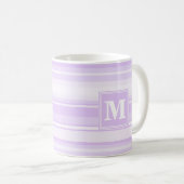 Monogram-Lilastreifen Kaffeetasse (VorderseiteRechts)