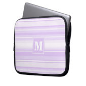 Monogram-Lilastreifen Laptopschutzhülle (Vorderseite Links)