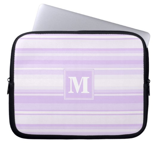 Monogram-Lilastreifen Laptopschutzhülle (Vorderseite)