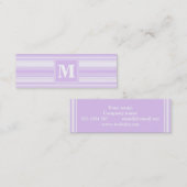 Monogram-Lilastreifen Mini Visitenkarte (Vorne/Hinten)