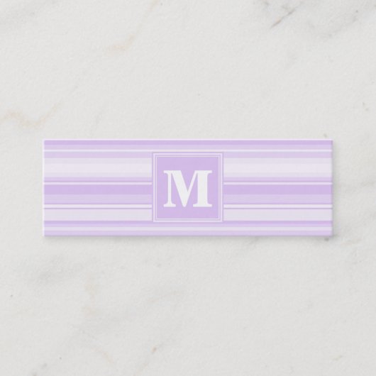 Monogram-Lilastreifen Mini Visitenkarte (Vorderseite)
